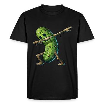 Concombre zombie pour Halloween - T-shirt Premium bio Homme - noir - Devant - Nico (187cm)