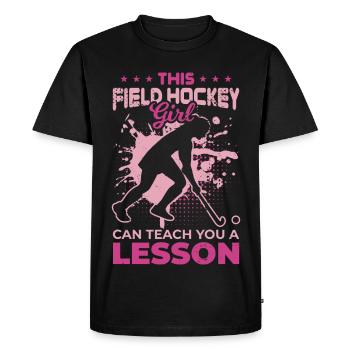 Joueur de hockey sur gazon - T-shirt Premium bio Homme - noir - Devant - Nico (187cm)
