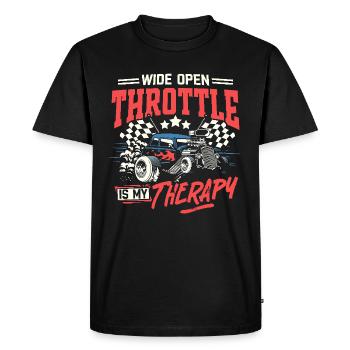 Full Throttle Is My Therapy Drag Racing Car - Men's Premium Organic T-Shirt - black - Front - Nico (187cm)