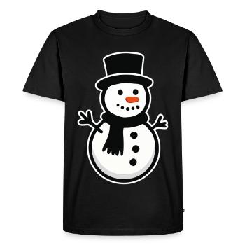 Snowman - Men's Premium Organic T-Shirt - black - Front - Nico (187cm)