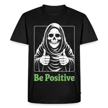 Be Positive Grim Reaper - Men's Premium Organic T-Shirt - black - Front - Nico (187cm)