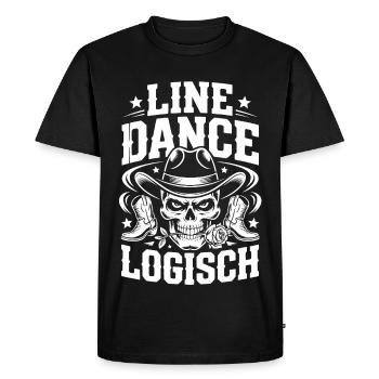 Cowboy en Ligne de Crâne - T-shirt Premium bio Homme - noir - Devant - Nico (187cm)
