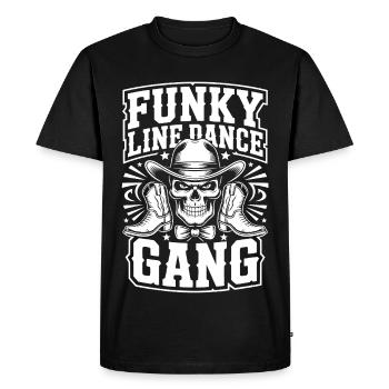 Funky Line-Dance Gang Skull - Men's Premium Organic T-Shirt - black - Front - Nico (187cm)