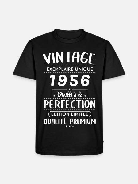 1956 – Jahrgang – Perfekt gereift - Männer Premium Bio T-Shirt - Schwarz