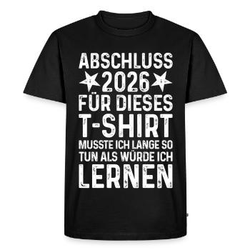 Graduation 2026 (pretend to study for a long time) - Men's Premium Organic T-Shirt - black - Front - Nico (187cm)