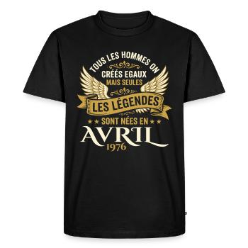 Légendaire depuis Avril 1976 - Vintage Avril 1976 - T-shirt Premium bio Homme - noir - Devant - Nico (187cm)