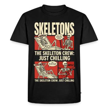 Skeleton Crew Just Chilling - Men's Premium Organic T-Shirt - black - Front - Nico (187cm)