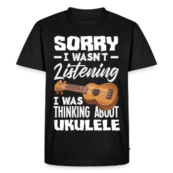 Funny Ukulele Designs and Sayings - Men's Premium Organic T-Shirt - black - Front - Nico (187cm)