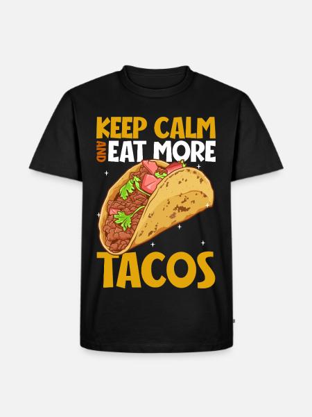 Keep Calm - Taco - Männer Premium Bio T-Shirt - Schwarz