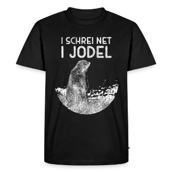 Alpine marmot yodelling fun - Men's Premium Organic T-Shirt - black - Front - Nico (187cm)