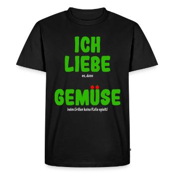 Grillen Grill Grillmeister Gemüse - Männer Premium Bio T-Shirt - Schwarz - Vorne - Nico (187cm)