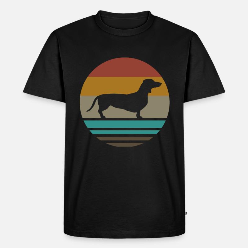 Dackel Retro Geschenk - Männer Premium Bio T-Shirt - Schwarz