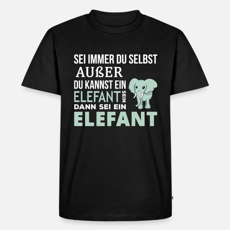 Elefant Elefanten Spruch Geschenk - Männer Premium Bio T-Shirt - Schwarz