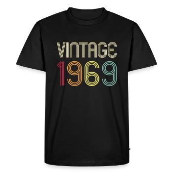 Vintage Retro 1969 53ème cadeau d’anniversaire - T-shirt Premium bio Homme - noir - Devant - Nico (187cm)