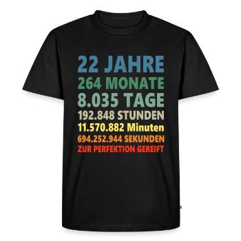 22ter 22 ans 22 anniversaire cadeau - T-shirt Premium bio Homme - noir - Devant - Nico (187cm)