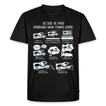 Camping-car passion - T-shirt Premium bio Homme - noir - Devant - Nico (187cm)