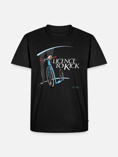 Tretroller - LICENCE TO KICK - Männer Premium Bio T-Shirt - Schwarz