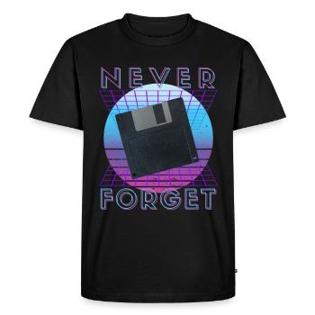 Never Forget Retro 80s 90s Nostalgia - Men's Premium Organic T-Shirt - black - Front - Nico (187cm)
