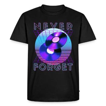 Never Forget Retro 80s 90s Nostalgia - Men's Premium Organic T-Shirt - black - Front - Nico (187cm)