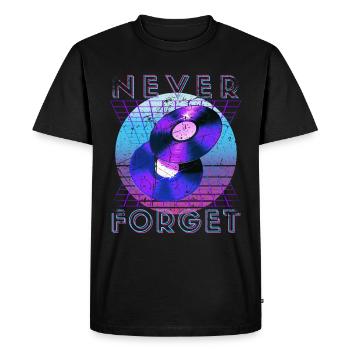 Never Forget Retro 80s 90s Nostalgia - Men's Premium Organic T-Shirt - black - Front - Nico (187cm)