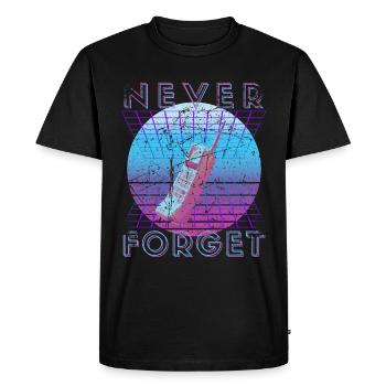 Never Forget Retro 80s 90s Nostalgia - Men's Premium Organic T-Shirt - black - Front - Nico (187cm)