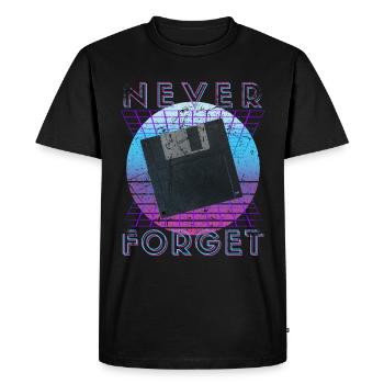 Never Forget Retro 80s 90s Nostalgia - Men's Premium Organic T-Shirt - black - Front - Nico (187cm)