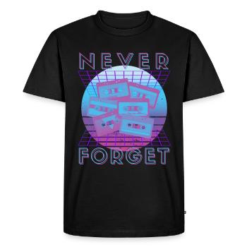 Never Forget Retro 80s 90s Nostalgia - Men's Premium Organic T-Shirt - black - Front - Nico (187cm)