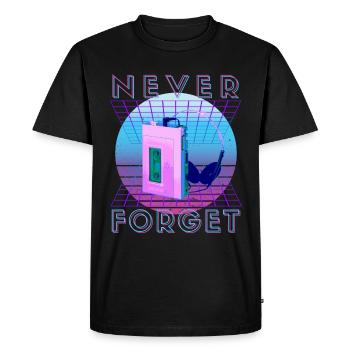 Never Forget Retro 80s 90s Nostalgia - Men's Premium Organic T-Shirt - black - Front - Nico (187cm)