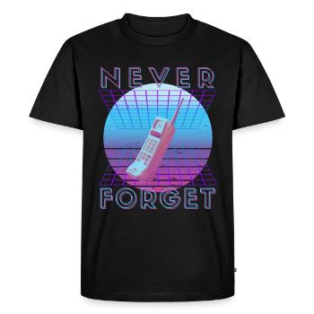 Never Forget Retro 80s 90s Nostalgia - Men's Premium Organic T-Shirt - black - Front - Nico (187cm)