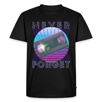 Never Forget Retro 80s 90s Nostalgia - Men's Premium Organic T-Shirt - black - Front - Nico (187cm)
