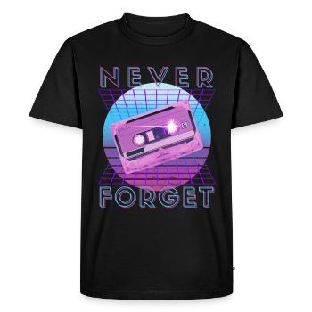 Never Forget Retro 80s 90s Nostalgia - Men's Premium Organic T-Shirt - black - Front - Nico (187cm)
