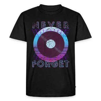 Never Forget Retro 80s 90s Nostalgia - Men's Premium Organic T-Shirt - black - Front - Nico (187cm)