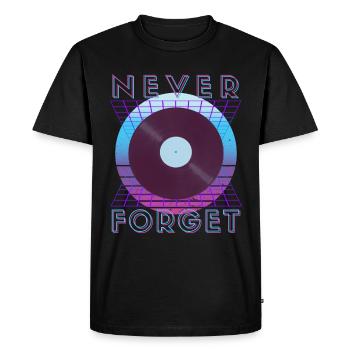 Never Forget Retro 80s 90s Nostalgia - Men's Premium Organic T-Shirt - black - Front - Nico (187cm)