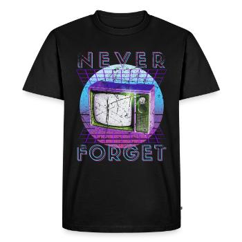 Never Forget Retro 80s 90s Nostalgia - Men's Premium Organic T-Shirt - black - Front - Nico (187cm)