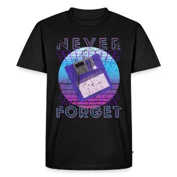 Never Forget Retro 80s 90s Nostalgia - Men's Premium Organic T-Shirt - black - Front - Nico (187cm)