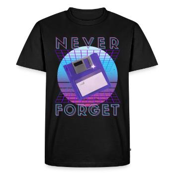 Never Forget Retro 80s 90s Nostalgia - Men's Premium Organic T-Shirt - black - Front - Nico (187cm)