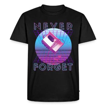 Never Forget Retro 80s 90s Nostalgia - Men's Premium Organic T-Shirt - black - Front - Nico (187cm)