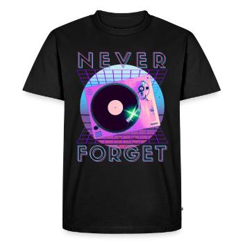 Never Forget Retro 80s 90s Nostalgia - Men's Premium Organic T-Shirt - black - Front - Nico (187cm)