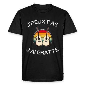 J'peux pas, j'ai gratte - T-shirt Premium bio Homme - noir - Devant - Nico (187cm)