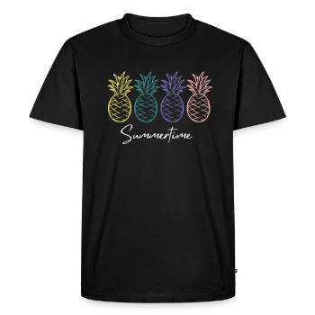 Chemise d’été d’été Femmes Hommes - T-shirt Premium bio Homme - noir - Devant - Nico (187cm)