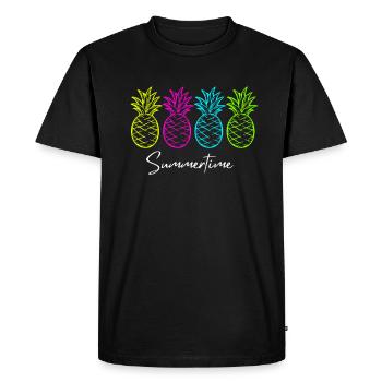 Chemise d’été d’été Femmes Hommes - T-shirt Premium bio Homme - noir - Devant - Nico (187cm)