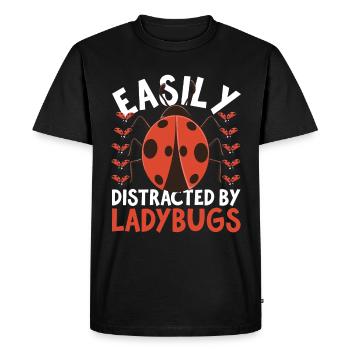 Idée cadeau insecte animal motif coccinelle - T-shirt Premium bio Homme - noir - Devant - Nico (187cm)