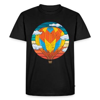 Tour en montgolfière Balloon Flying Retro Hot Air Balloon - T-shirt Premium bio Homme - noir - Devant - Nico (187cm)