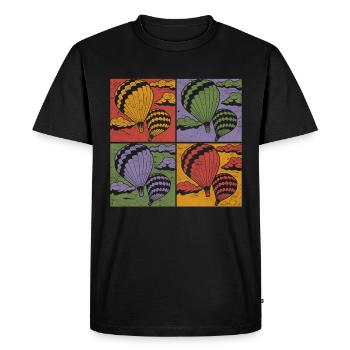 Montgolfière Volant En Montgolfière Pop Art Montgolfière - T-shirt Premium bio Homme - noir - Devant - Nico (187cm)