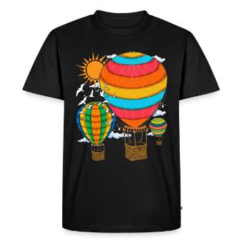 Montgolfière Vol En Montgolfière Cadeau Montgolfière - T-shirt Premium bio Homme - noir - Devant - Nico (187cm)