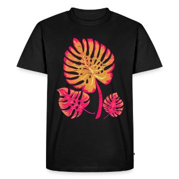 Monstera Deliciosa Cadeau végétal Monstera - T-shirt Premium bio Homme - noir - Devant - Nico (187cm)