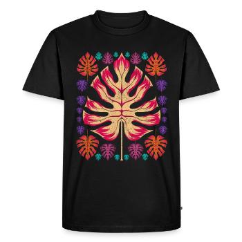 Monstera - T-shirt Premium bio Homme - noir - Devant - Nico (187cm)