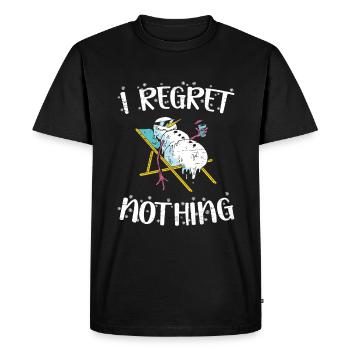Je ne regrette rien Père Noël Bonhomme de neige Vacances - T-shirt Premium bio Homme - noir - Devant - Nico (187cm)