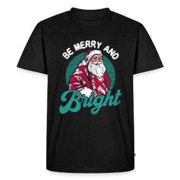 Soyez joyeux et lumineux Père Noël Elfes Vacances - T-shirt Premium bio Homme - noir - Devant - Nico (187cm)