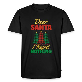 Cher Père Noël Je ne regrette rien Père Noël Surf - T-shirt Premium bio Homme - noir - Devant - Nico (187cm)